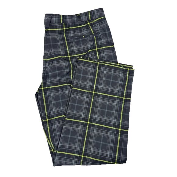 Nike Golf Tour Performance Dri-Fit Plaid Pants Men’s 40x32 Gray Green - Picture 1 of 7